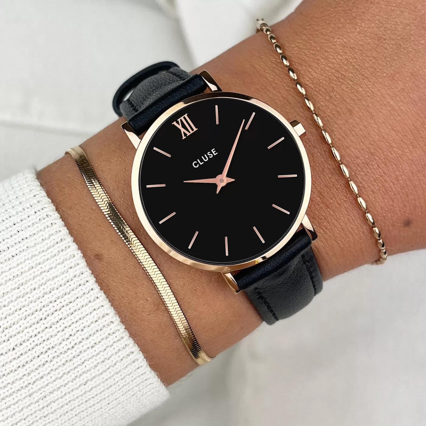 Minuit Rose Gold Black/Black>CLUSE Shop