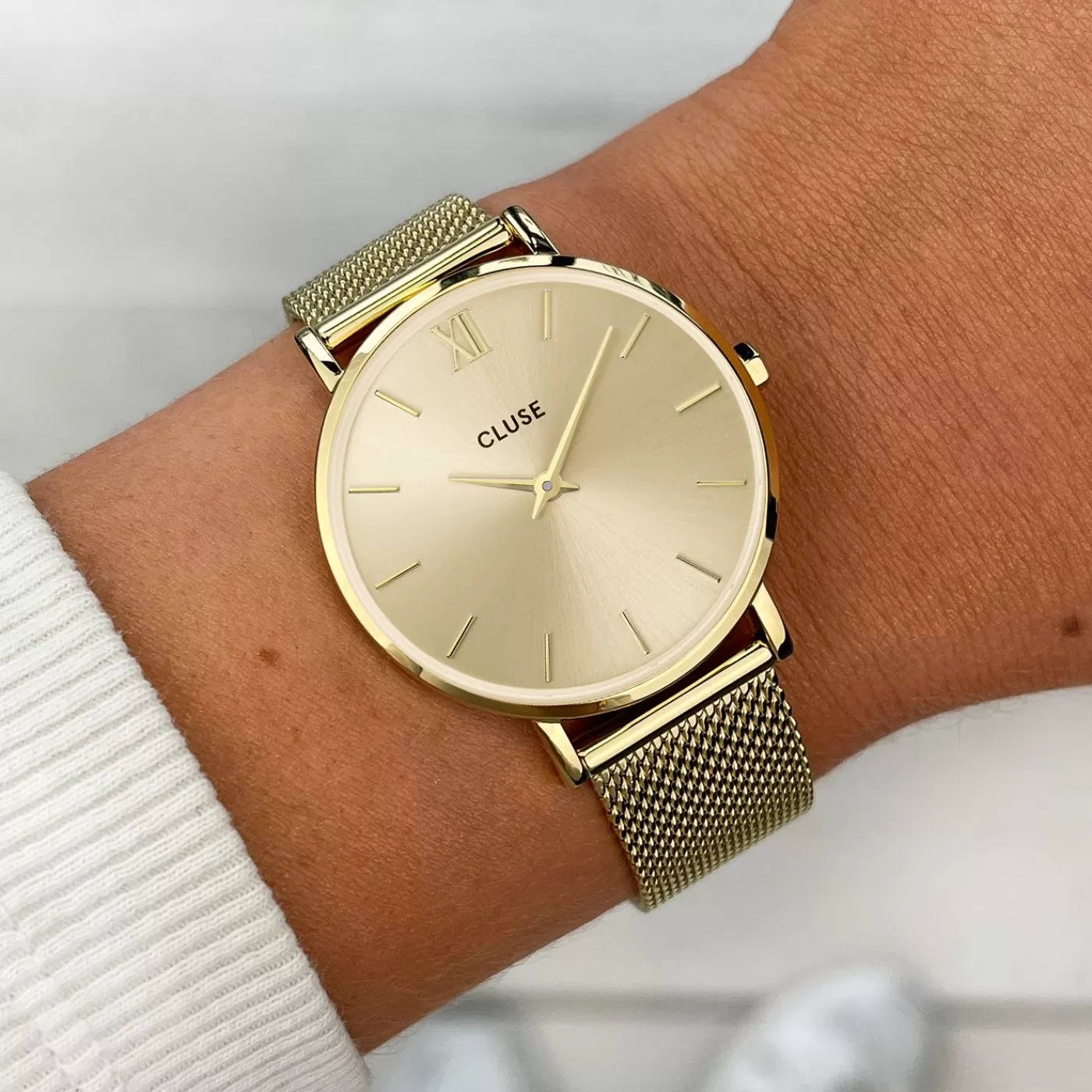 Minuit Watch Mesh, Full Gold Colour>CLUSE Flash Sale