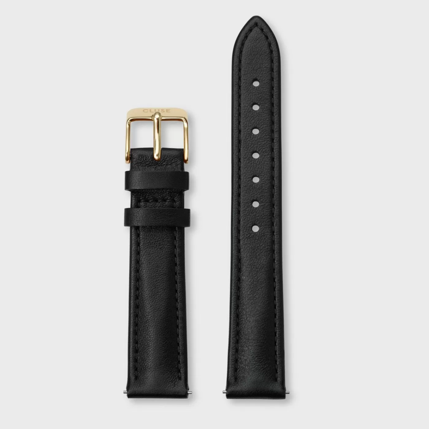 Strap 16 mm Leather Black, Gold Colour>CLUSE Sale