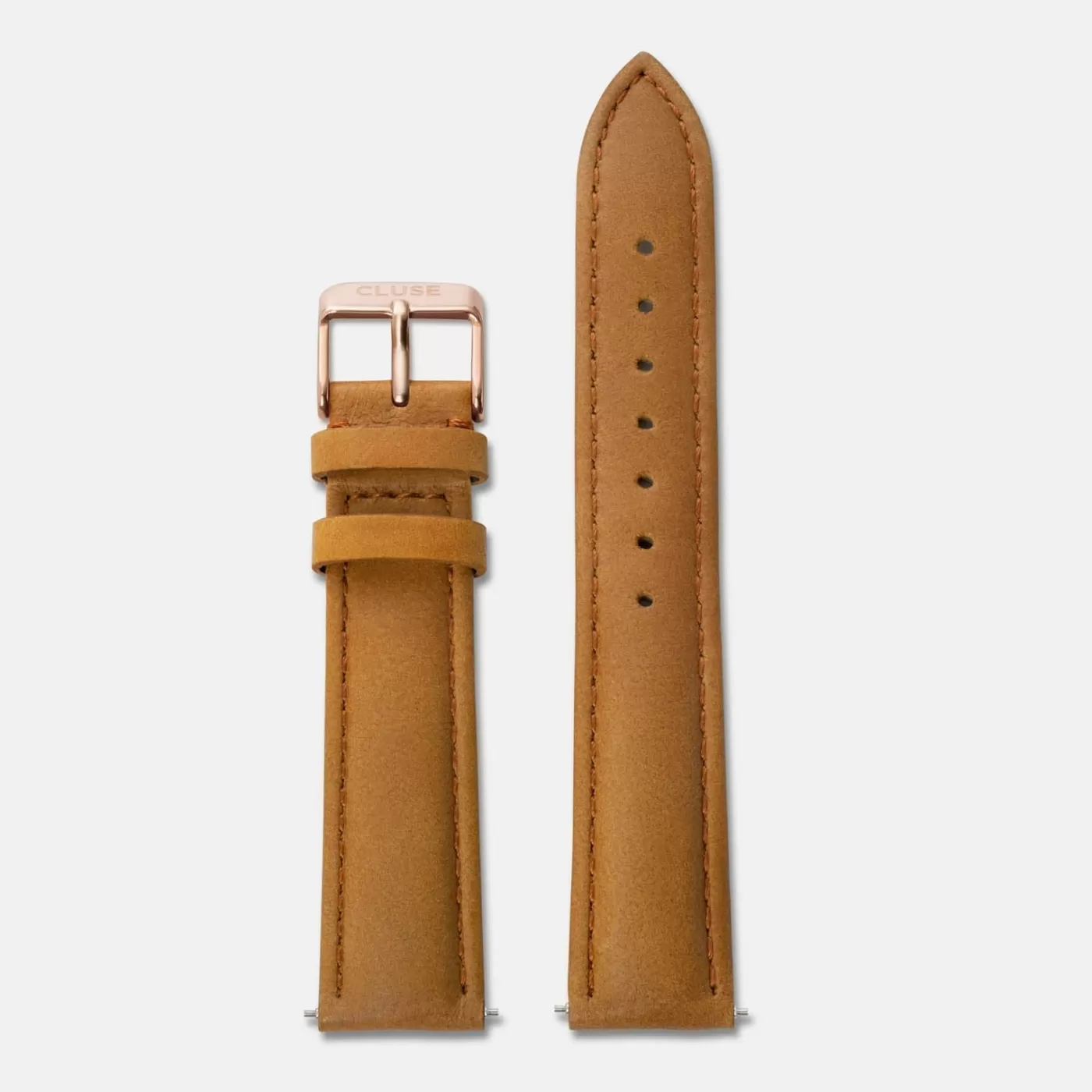 Strap 18 mm Leather Caramel, Rose Gold Colour>CLUSE Shop