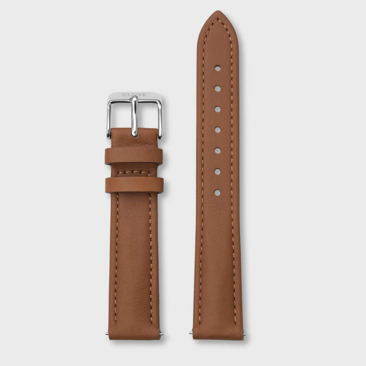 Strap 16 mm Leather Caramel, Silver Colour>CLUSE Clearance