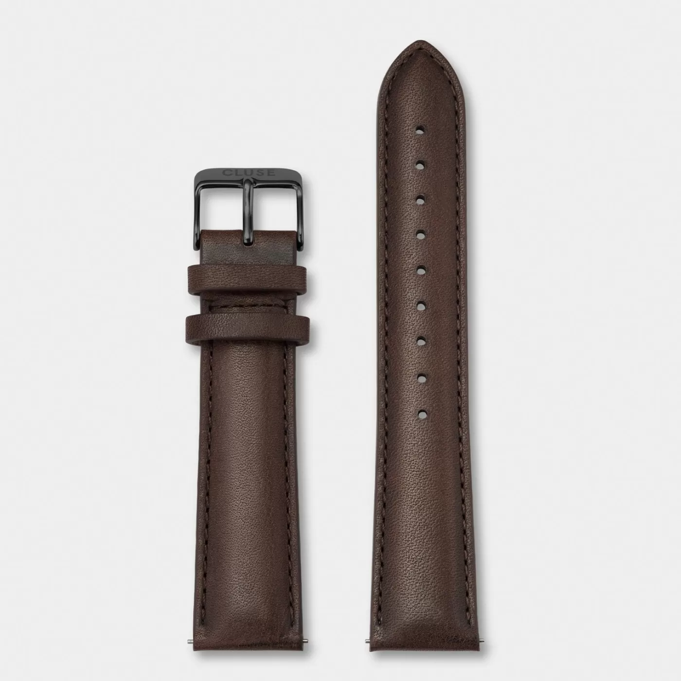 Strap 20 mm Leather Dark Brown, Black>CLUSE Store