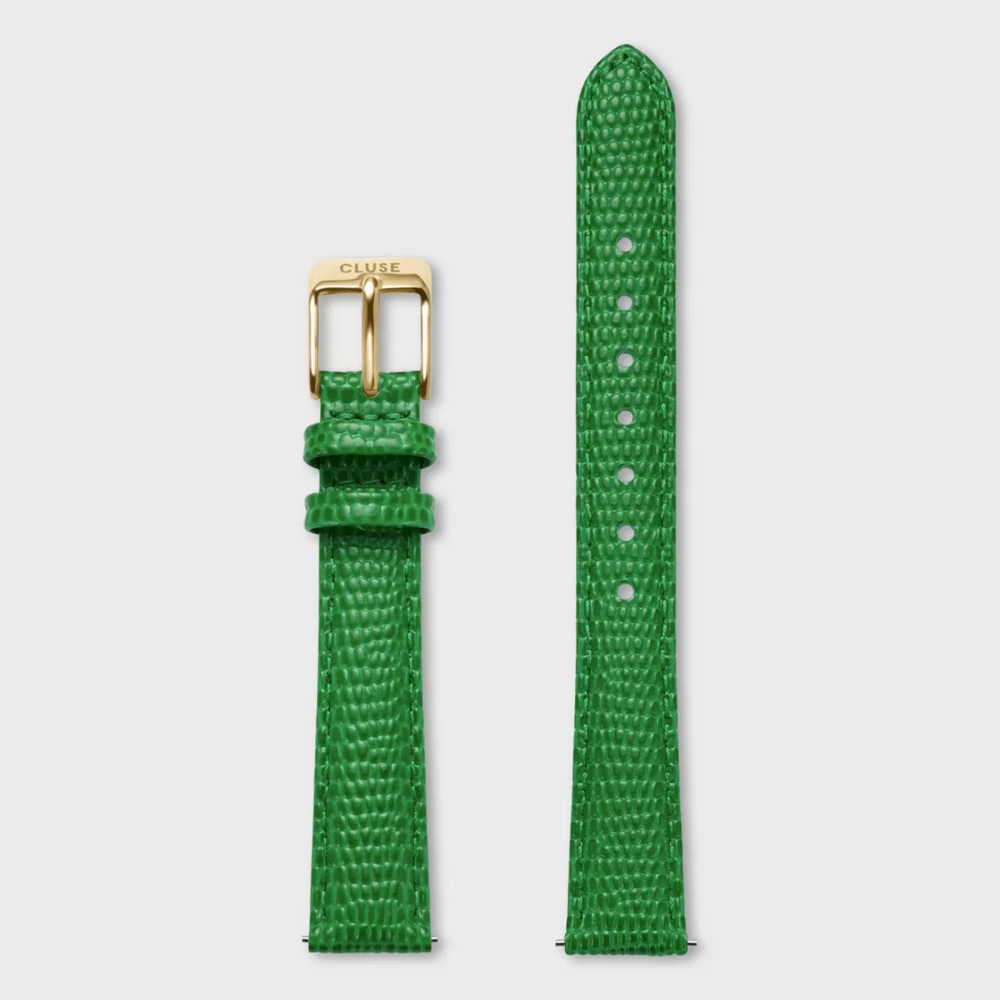 Strap 14 mm Leather Emerald Green Lizard, Gold Colour>CLUSE Best