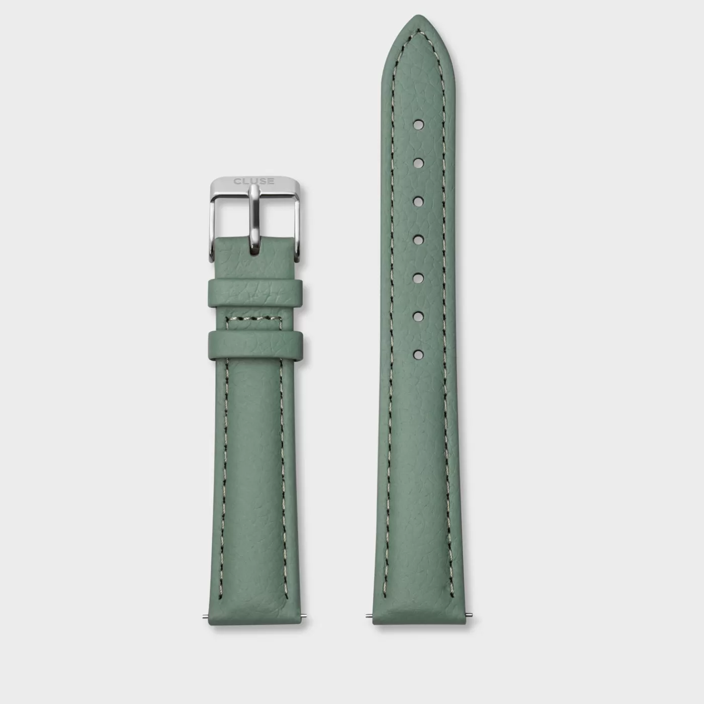 Strap 16 mm Leather Green, Silver Colour>CLUSE Flash Sale