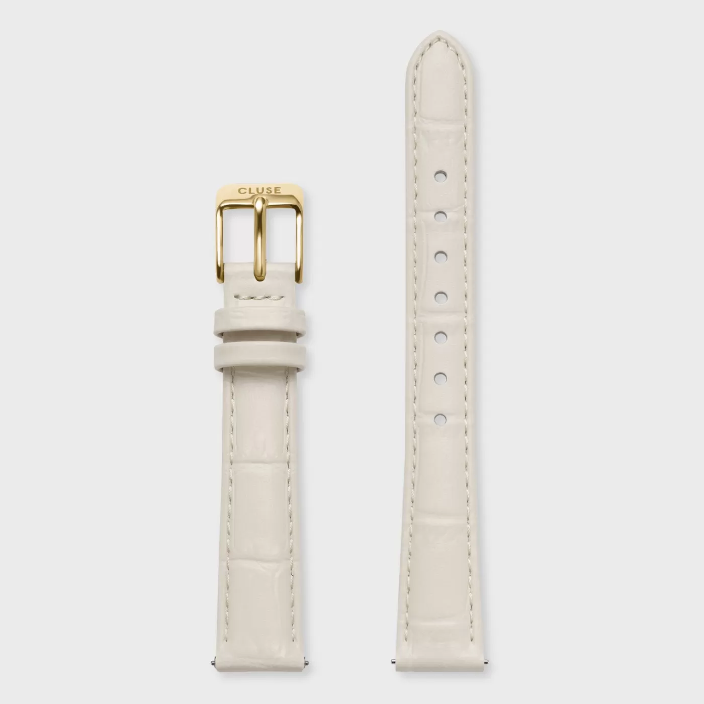 Strap 14 mm Leather Marshmallow Croco, Gold Colour>CLUSE Store