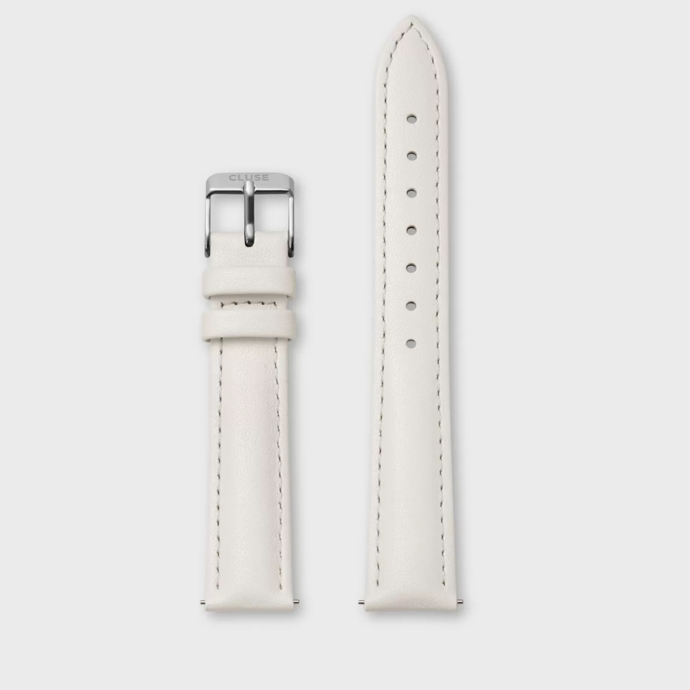 Strap 16 mm Leather Off-White, Silver Colour>CLUSE Shop