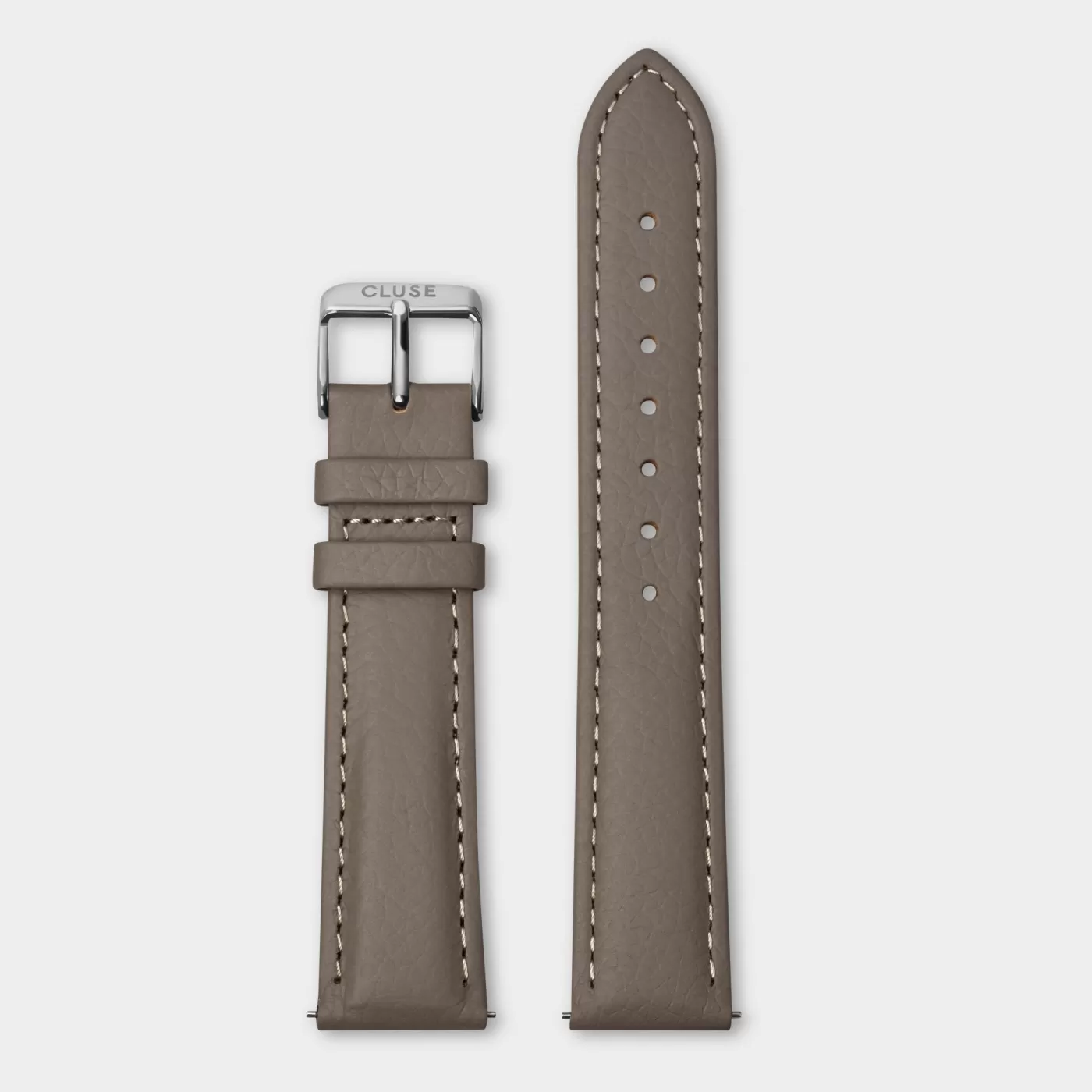 Strap 18 mm Leather Taupe, Silver Colour>CLUSE Store