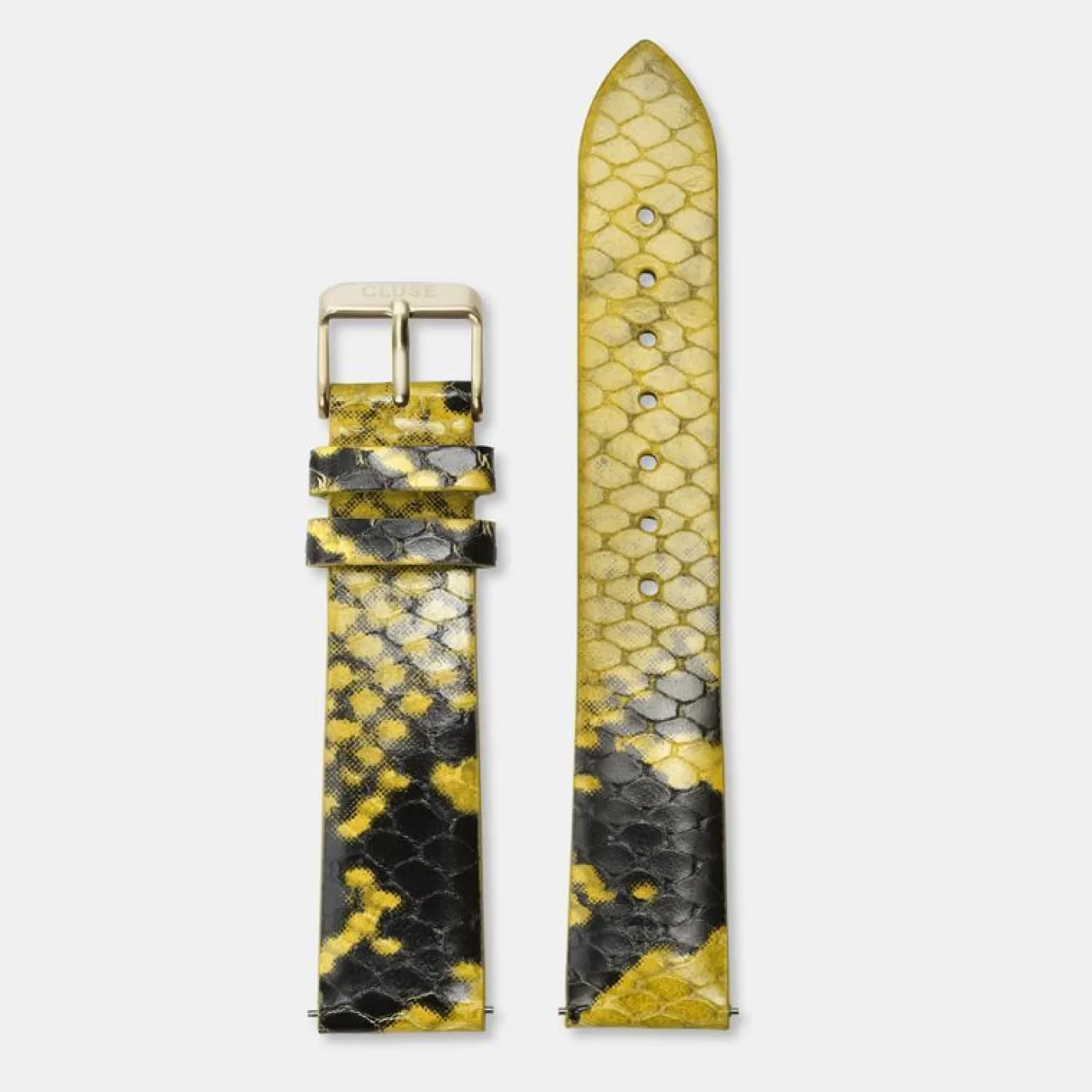 Strap 18 mm Leather Yellow Python, Gold Colour>CLUSE Clearance