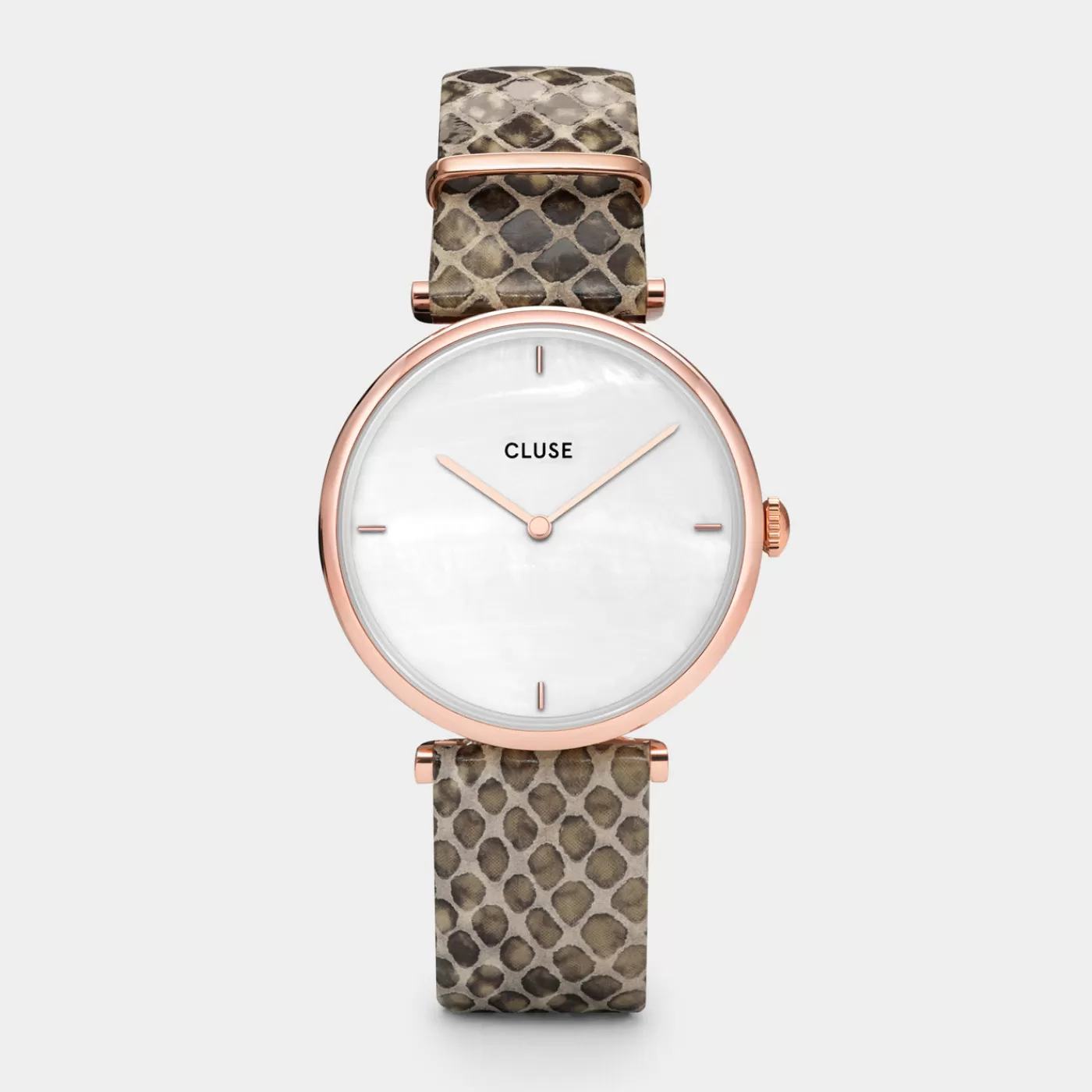 Triomphe Leather Almond Python, Rose Gold Colour>CLUSE Discount