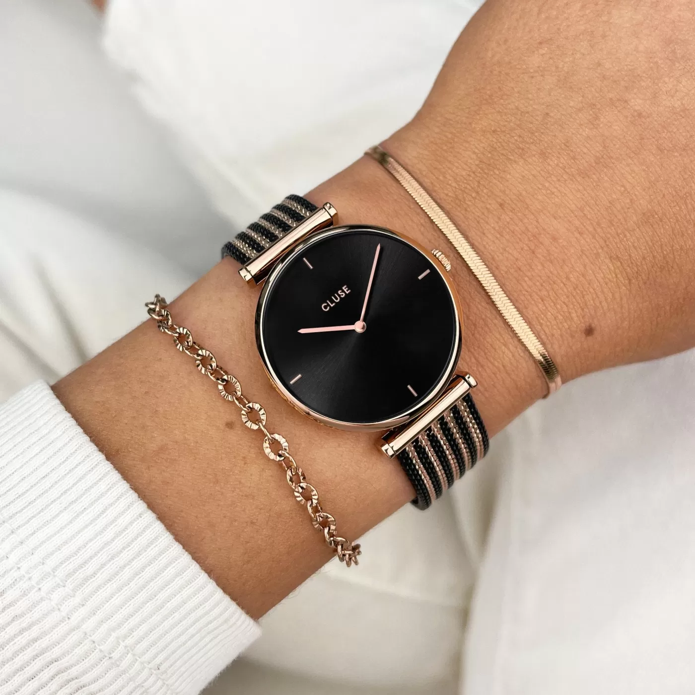 Triomphe Mesh Bicolour Rose Gold Black /Black>CLUSE Shop