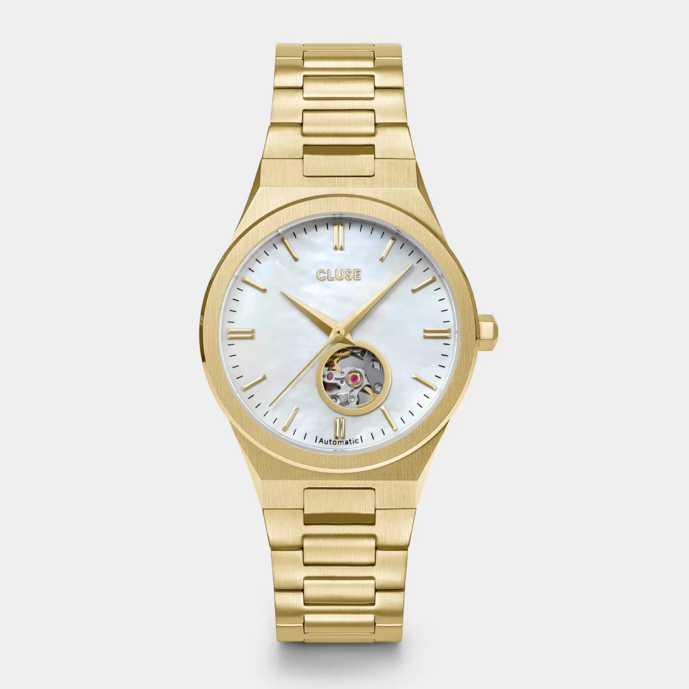 Vigoureux Automatic Watch, White MOP, Gold Colour.>CLUSE Discount