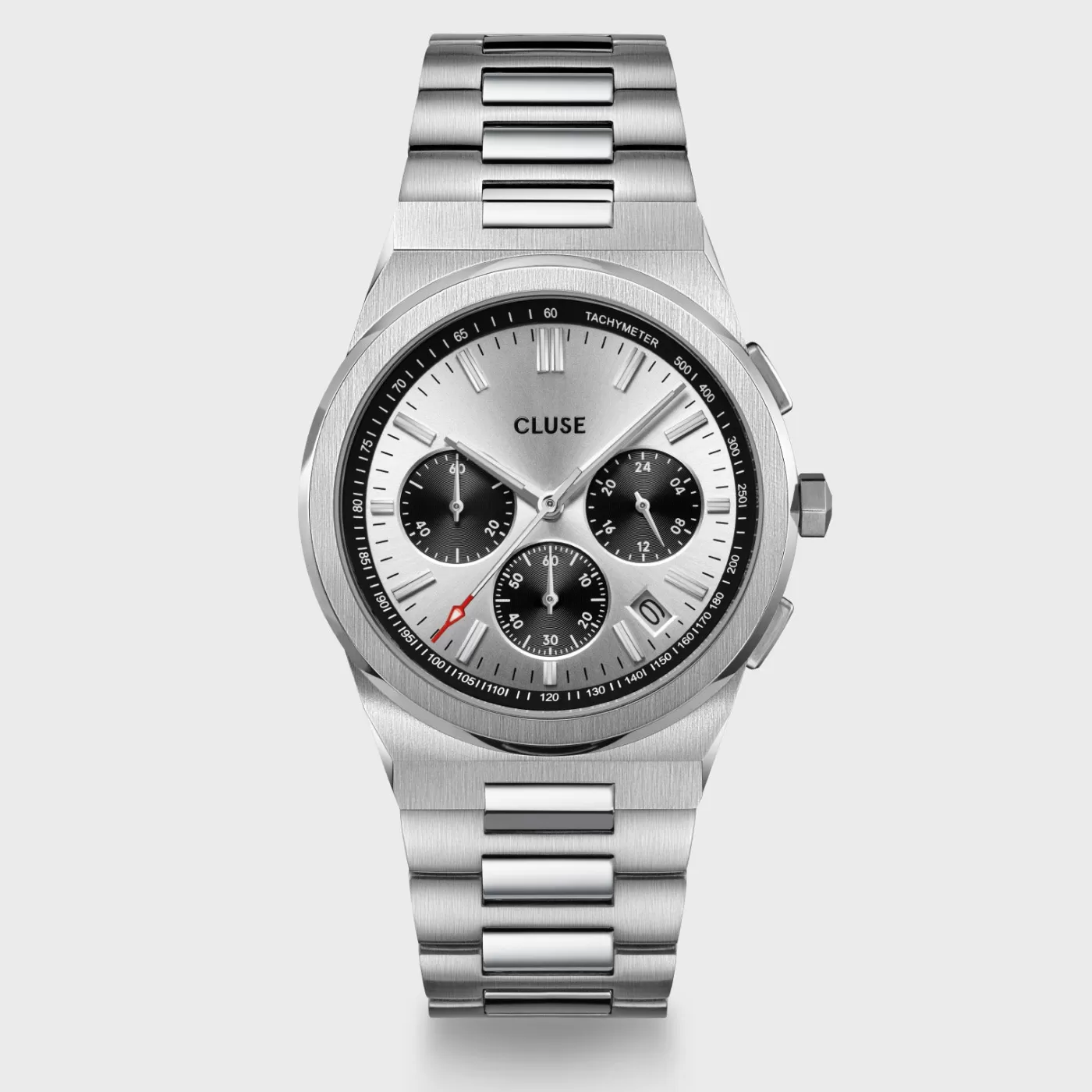 Vigoureux Chrono Steel Silver and Black, Silver Colour>CLUSE Outlet