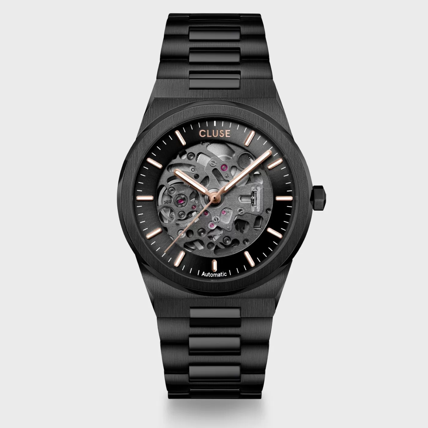 Vigoureux Steel Automatic Watch, Full black>CLUSE Sale