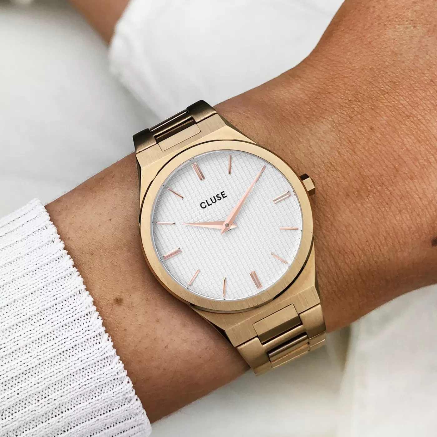 Vigoureux Steel White, Rose Gold Colour>CLUSE New